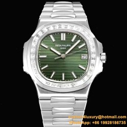 Patek Philippe - Nautilus 5711 40mm  Diamond Bezel SS/SS Green Dial 3KF A330SC