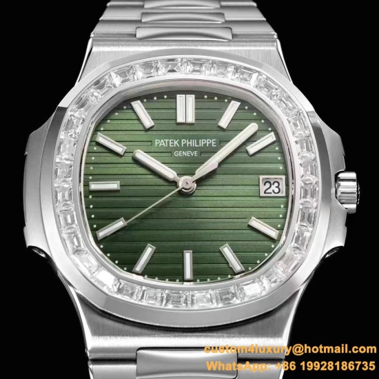 Patek Philippe - Nautilus 5711 40mm  Diamond Bezel SS/SS Green Dial 3KF A330SC