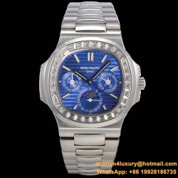 Patek Philippe - Nautilus 5740 40mm Diamonds SS/SS Blue/Stk TWF A240