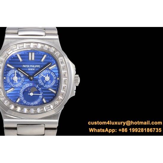Patek Philippe - Nautilus 5740 40mm Diamonds SS/SS Blue/Stk TWF A240