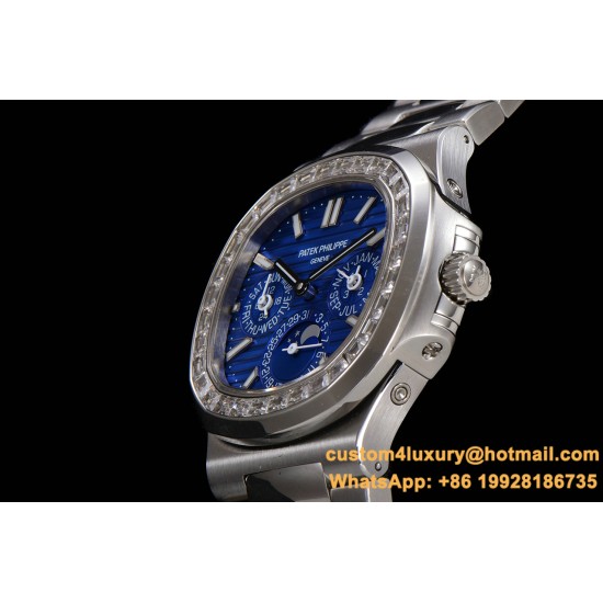 Patek Philippe - Nautilus 5740 40mm Diamonds SS/SS Blue/Stk TWF A240