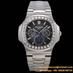 Patek Philippe - Nautilus 5740 40mm Diamonds SS/SS Black/Stk TWF A240