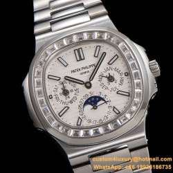 Patek Philippe - Nautilus 5740 40mm Diamonds SS/SS White/Stk TWF A240