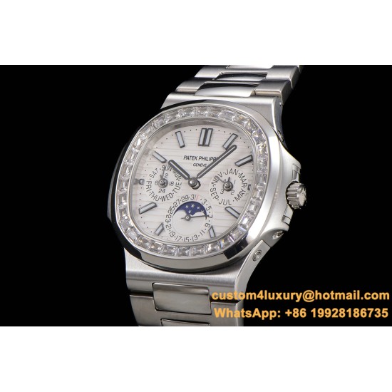 Patek Philippe - Nautilus 5740 40mm Diamonds SS/SS White/Stk TWF A240