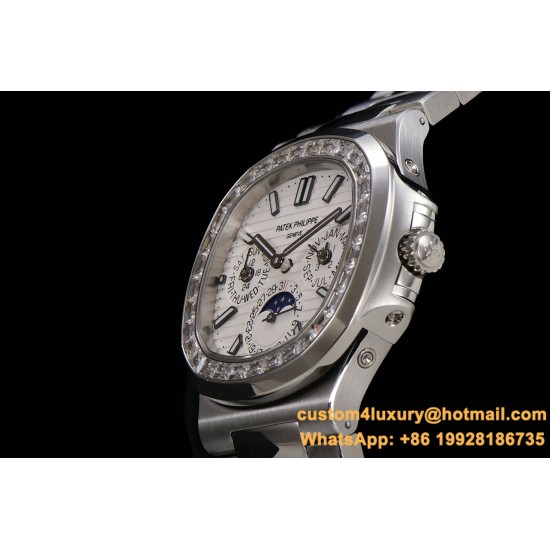 Patek Philippe - Nautilus 5740 40mm Diamonds SS/SS White/Stk TWF A240