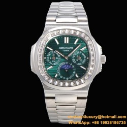 Patek Philippe - Nautilus 5740 40mm Diamonds SS/SS Green/Stk TWF A240