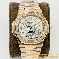 Patek Philippe - Nautilus 5740 40mm Diamonds RG/RG Silver/Stk PPF A240
