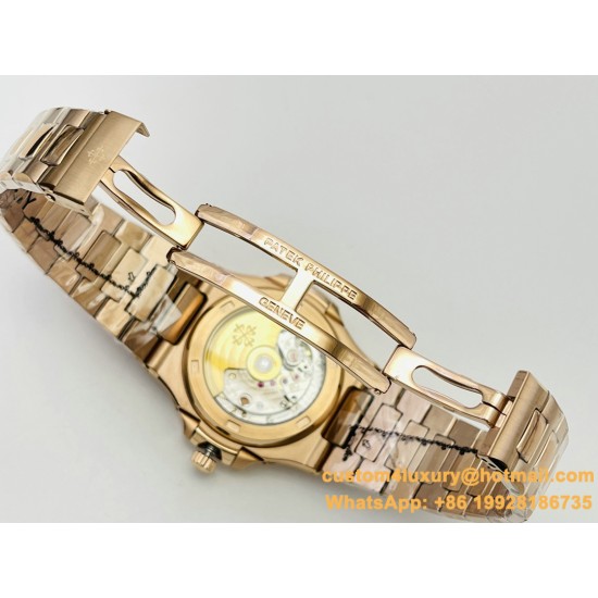 Patek Philippe - Nautilus 5740 40mm Diamonds RG/RG Silver/Stk PPF A240