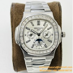 Patek Philippe - Nautilus 5740 40mm Diamonds SS/SS Silver/Stk PPF A240