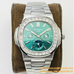 Patek Philippe - Nautilus 5740 40mm Diamonds SS/SS Green/Stk PPF A240