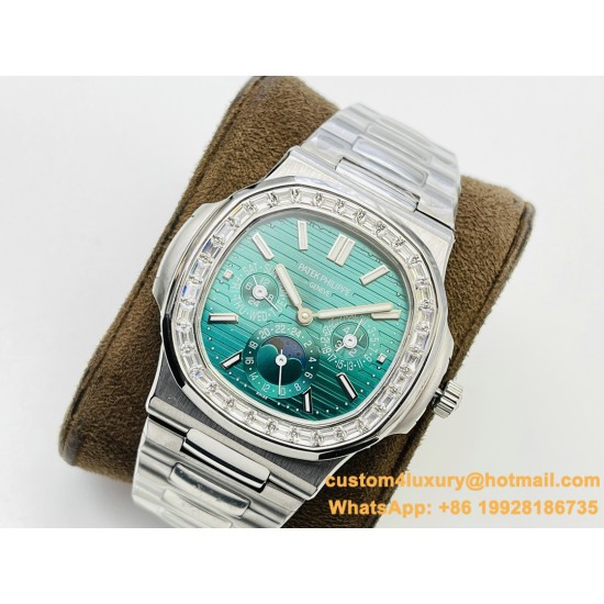 Patek Philippe - Nautilus 5740 40mm Diamonds SS/SS Green/Stk PPF A240