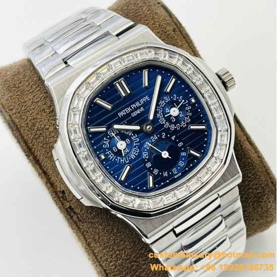 Patek Philippe - Nautilus 5740 40mm Diamonds SS/SS Blue/Stk PPF A240