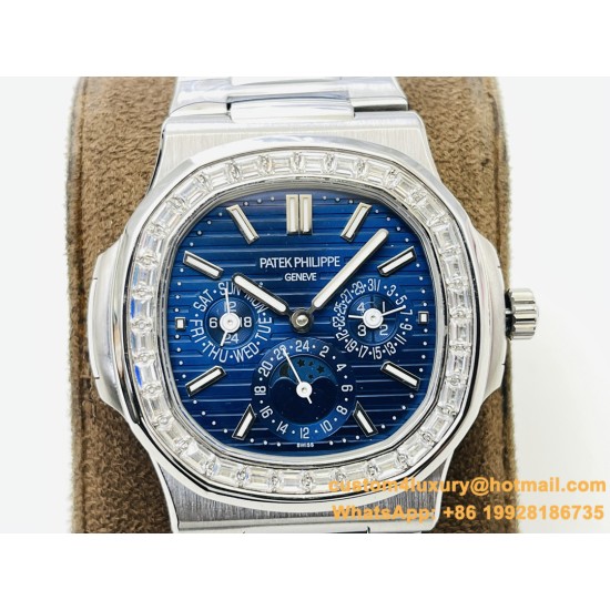 Patek Philippe - Nautilus 5740 40mm Diamonds SS/SS Blue/Stk PPF A240