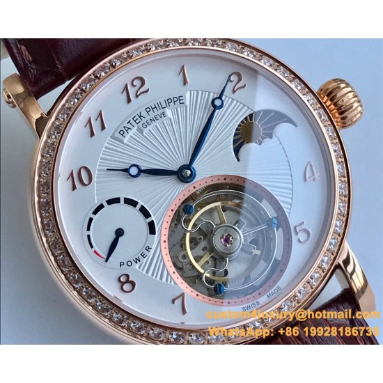 Patek Philippe - Complication Series MoonPhase 42mm Diamonds RG/LE White Dial Asia Tourbillon