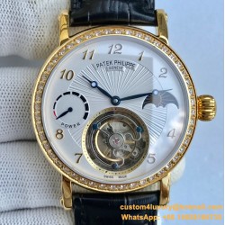 Patek Philippe - Complication Series MoonPhase 42mm Diamonds YG/LE White Dial Asia Tourbillon