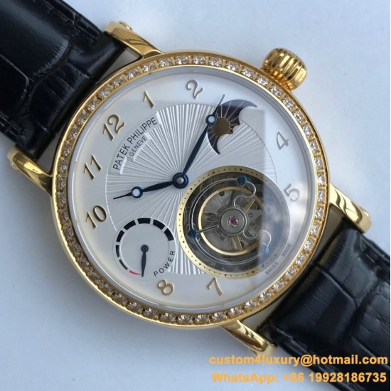 Patek Philippe - Complication Series MoonPhase 42mm Diamonds YG/LE White Dial Asia Tourbillon