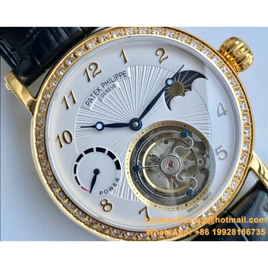 Patek Philippe - Complication Series MoonPhase 42mm Diamonds YG/LE White Dial Asia Tourbillon