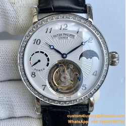 Patek Philippe - Complication Series MoonPhase 42mm Diamonds SS/LE White Dial Asia Tourbillon