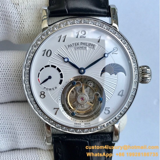 Patek Philippe - Complication Series MoonPhase 42mm Diamonds SS/LE White Dial Asia Tourbillon