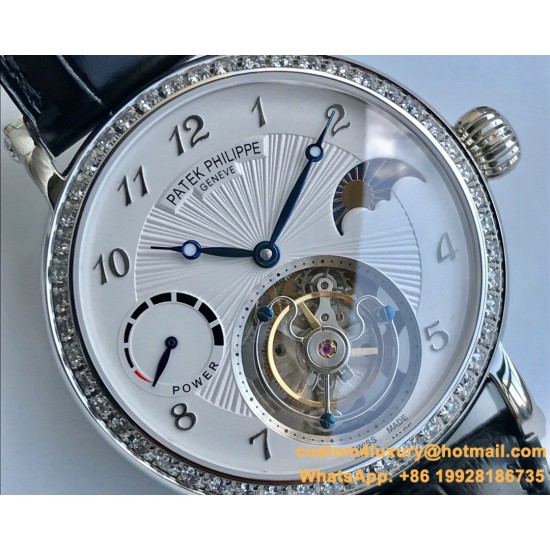 Patek Philippe - Complication Series MoonPhase 42mm Diamonds SS/LE White Dial Asia Tourbillon