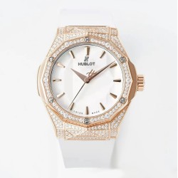 Hublot - Classic Fusion 40mm Diamonds RG/RU White/Stk APSF A2892