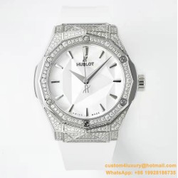 Hublot - Classic Fusion 40mm Diamonds SS/RU White/Stk APSF A2892