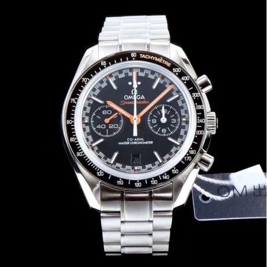 Omega - Speedmaster Moonwatch Chronograph 44MM SS/SS Black/Org V2 OMF A7750 9900