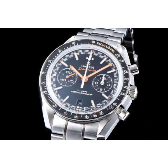 Omega - Speedmaster Moonwatch Chronograph 44MM SS/SS Black/Org V2 OMF A7750 9900