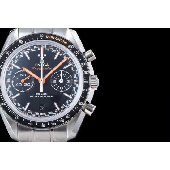 Omega - Speedmaster Moonwatch Chronograph 44MM SS/SS Black/Org V2 OMF A7750 9900
