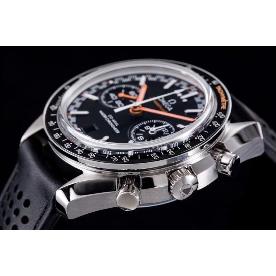 Omega - Speedmaster Moonwatch Chronograph 44MM SS/LE Blk/Org Dial V2 OMF A7750 9900