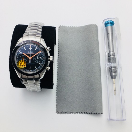 Omega - Speedmaster Moonwatch Chronograph 44MM SS/SS Black/Orange GBF A7750
