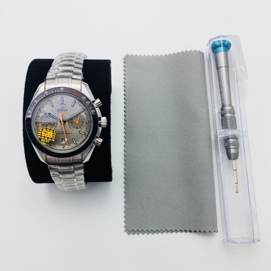Omega - Speedmaster Moonwatch Chronograph 44MM SS/SS Grey/Orange GBF A7750
