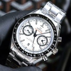 Omega - Speedmaster Moonwatch Chronograph 44MM SS/SS White Dial BTF A7750