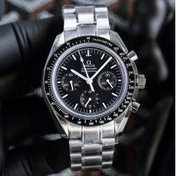 Omega - Speedmaster Moonwatch Chronograph 44MM SS/SS Black Dial BTF A7750