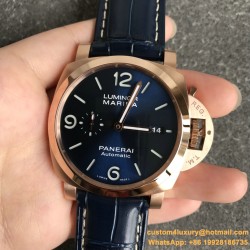PANERAI-PAM1112 Lum. Marina 44mm RG/LE Blue Dial VSF P9010