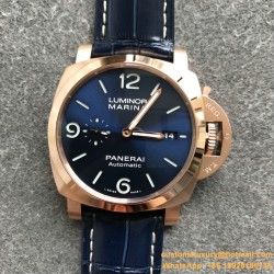 PANERAI-PAM1112 Lum. Marina 44mm RG/LE Blue Dial VSF P9010