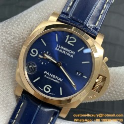 PANERAI-PAM1112 Lum. Marina 44mm YG/LE Blue Dial VSF P9010