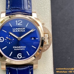 PANERAI-PAM1112 Lum. Marina 44mm RG/LE Blue Dial VSF P901