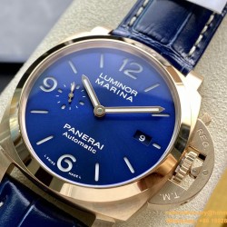 PANERAI-PAM1112 Lum. Marina 44mm RG/LE Blue Dial VSF P901