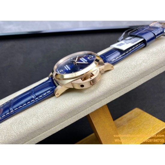 PANERAI-PAM1112 Lum. Marina 44mm RG/LE Blue Dial VSF P901