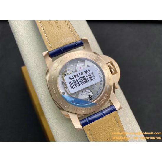 PANERAI-PAM1112 Lum. Marina 44mm RG/LE Blue Dial VSF P901
