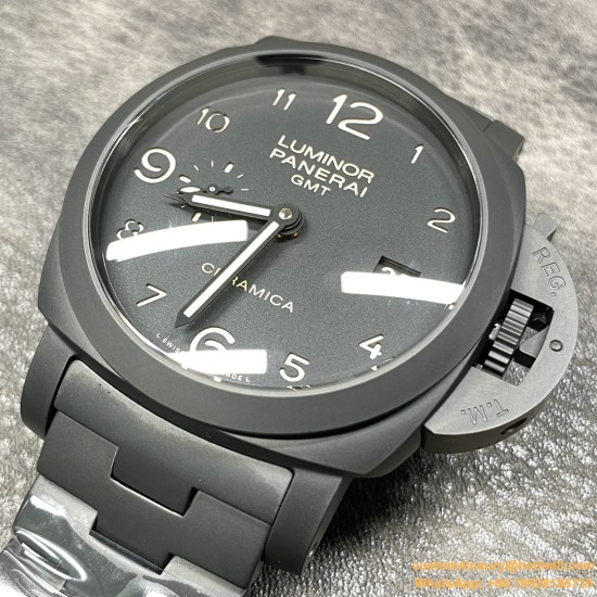 PANERAI-Luminor PAM438 GMT 44MM Ceramic/Cer Black VSF P9001 Super Clone