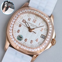 Patek Philippe - Aquanaut Ladies 35.6mm Full Diamond RG/RU White TWF A324