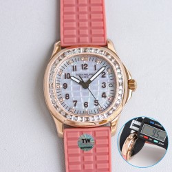 Patek Philippe - Aquanaut Ladies 35.6mm Full Diamond RG/RU Blue TWF A324