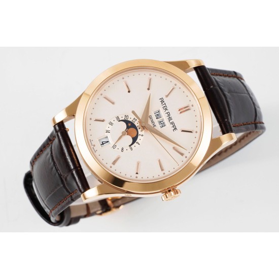 Patek Philippe - Annual Cal. Moonphase Ref.5396 38mm RG/LE Wht/Stk ZF A324