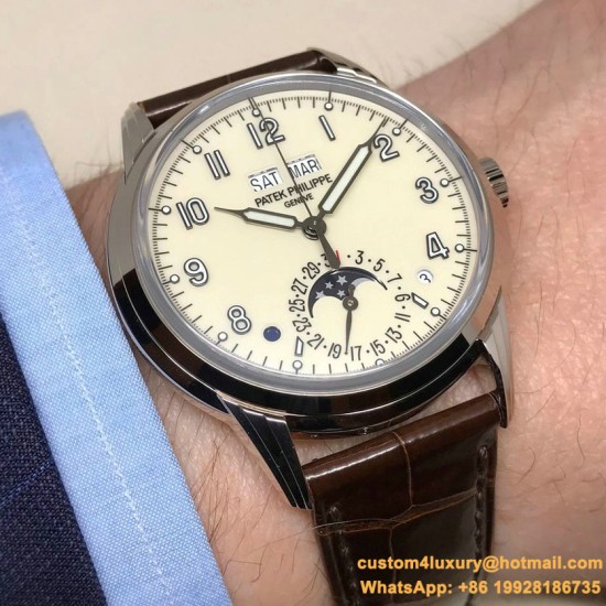 Patek Philippe - Annual Cal. Moonphase Ref.5320G-001 40mm SS/LE Cream/Num KRF A324