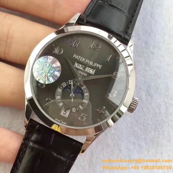 Patek Philippe - Annual Cal. Moonphase Ref.5396 38mm SS/LE Black/Num KMF A324