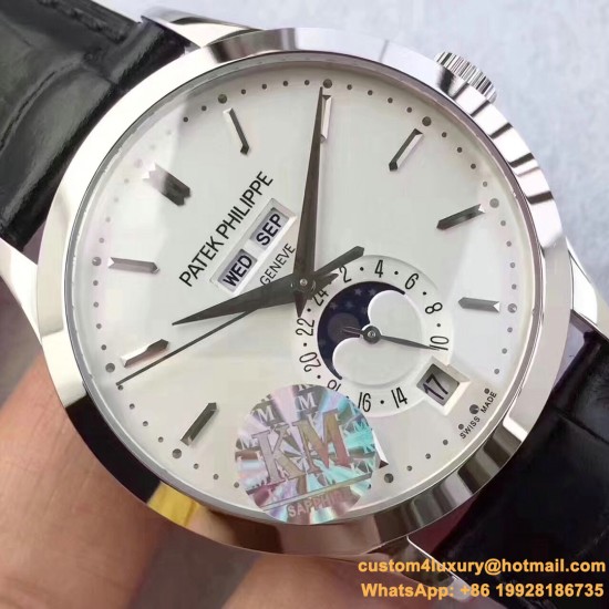 Patek Philippe - Annual Cal. Moonphase Ref.5396 38mm SS/LE White/Stk KMF A324