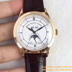 Patek Philippe - Annual Calendar Moonphase 5396 38.5mm YG/LE White Dial KMF A324