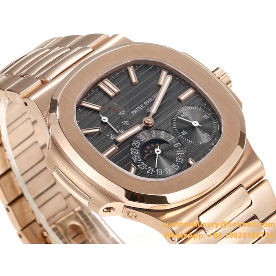 Patek Philippe - Nautilus 40mm 5712 RG/RG Black/Stk GRF A240